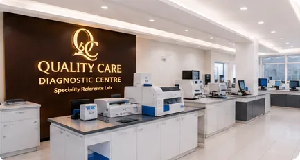 Reception and laboratory at Quality Care Diagnostic Centre